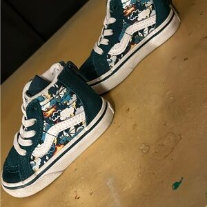 Vans Kids Teal and White High-Top Sneakers